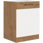 Niki 30. konyha 60 D 1F BB 60x82x52cm fényes fehér/lancelot tölgy (munkalap nélkül) Kedvezmény